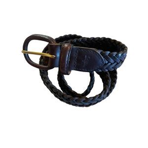 Dockers‎ Brown Woven Full Grade Cowhide Leather Mens Size 38/95 Leather Buckle